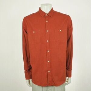 Untuckit Button Down Shirt Mens 2XL XXL Dark Orange Hemsworth Slim Fit Flannel